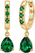 Sterling Silver Moissanite Hoop Drop Earrings