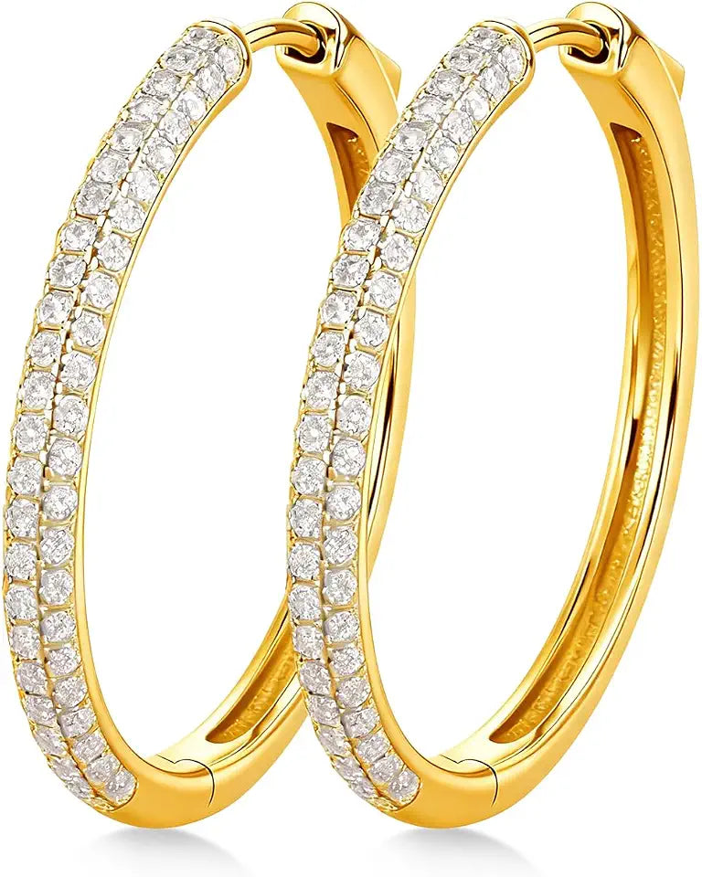 Round Moissanite Hoop Earrings