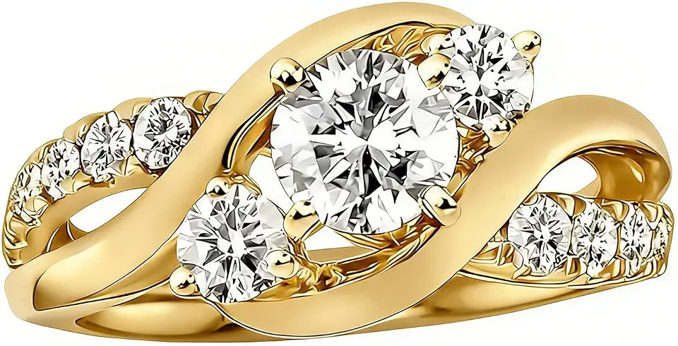 Sterling Silver Moissanite Engagement Ring