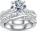 Sterling Silver Round Moissanite Infinity Engagement Ring