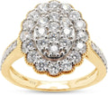 Gold-Tone Sterling Silver Round Moissanite Engagement Ring
