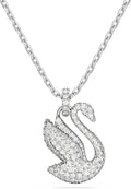 Rhodium-Plated Crystal Swan Jewelry Piece