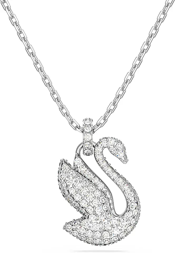 Rhodium-Plated Crystal Swan Jewelry Piece