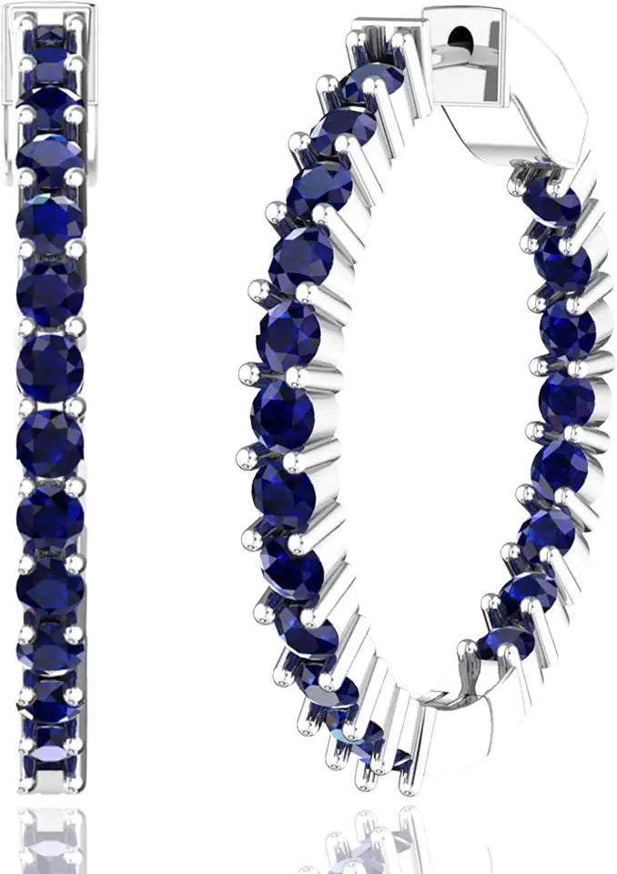 Birthstone Hoop Earrings