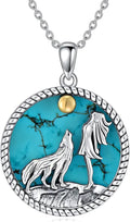 Sterling Silver Turquoise Moon Necklace