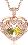 Gold-Tone Birthstone Heart Necklace