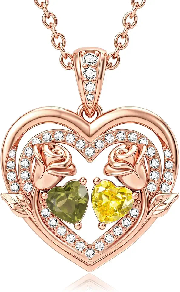 Gold-Tone Birthstone Heart Necklace