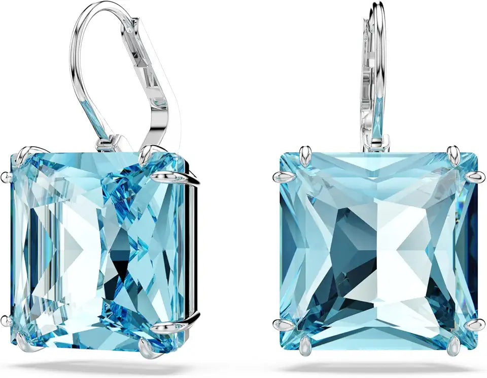 Rhodium-Plated Crystal Earrings