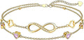 Gold-Tone Birthstone Heart Infinity Bracelet