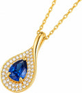 Pear-Cut Moissanite Necklace with Birthstone