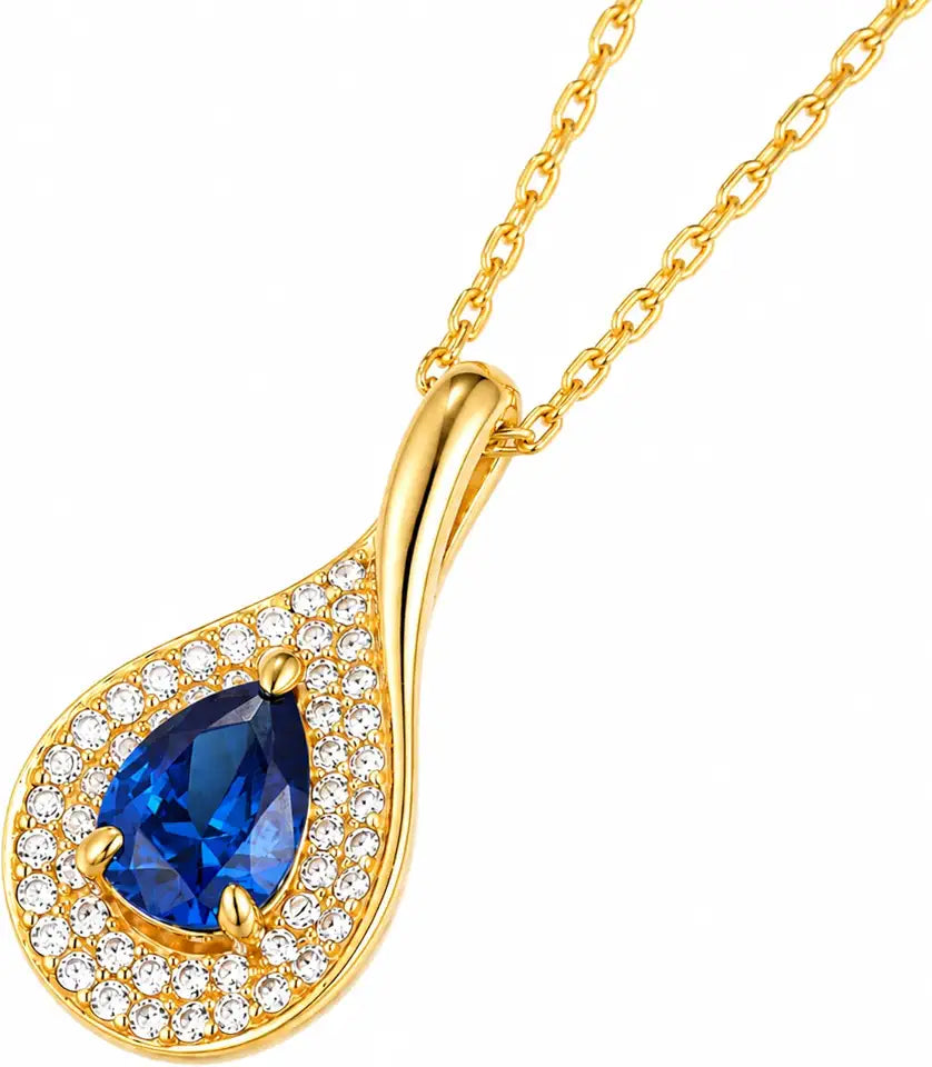Pear-Cut Moissanite Necklace with Birthstone