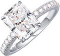 18K White Gold-Plated Moissanite Engagement Ring