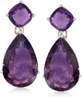 Sterling Silver Amethyst Drop Earrings