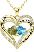 Gold-Tone Birthstone Heart Necklace