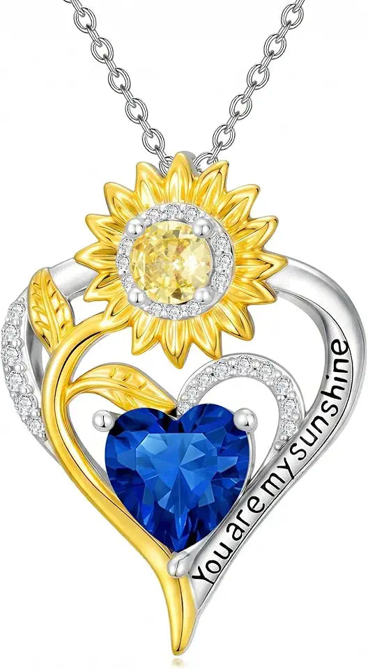 Birthstone Sunflower Necklace