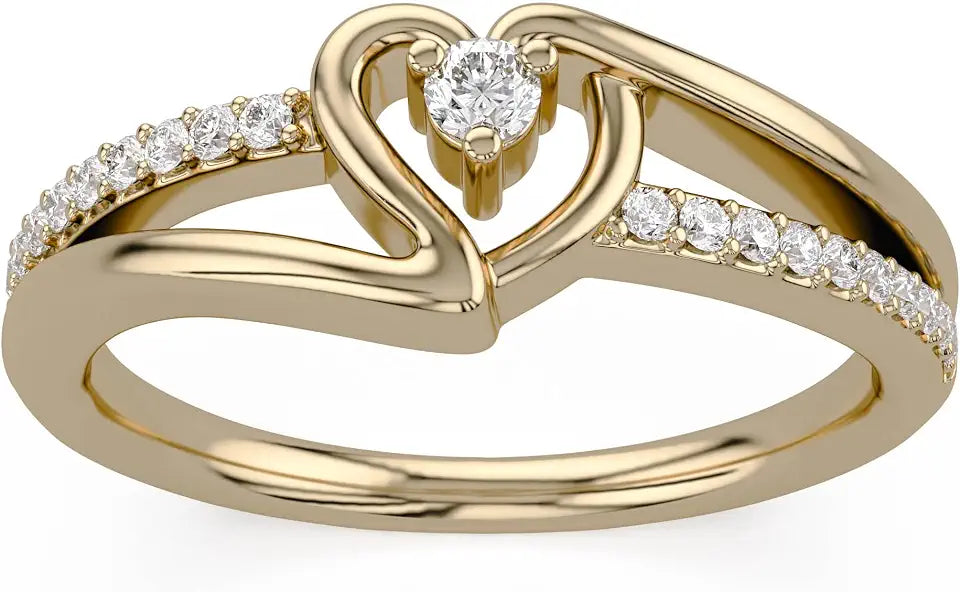 Gold-Tone Sterling Silver Heart Ring