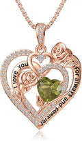 Gold-Tone Birthstone Heart Necklace