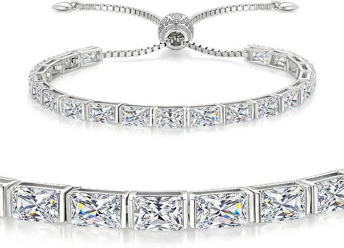 Sterling Silver Moissanite Tennis Bracelet