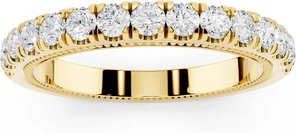 14K Gold-Plated Sterling Silver Moissanite Wedding Band