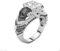 Gold-Tone Sterling Silver Heart Engagement Ring