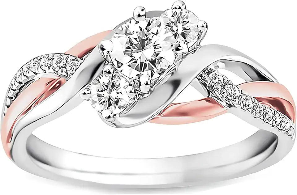 Gold-Tone Sterling Silver Infinity Engagement Ring