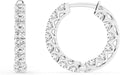Sterling Silver Round Lab-Grown Diamond Hoop Earrings