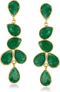 Gold-Tone Emerald Drop Earrings