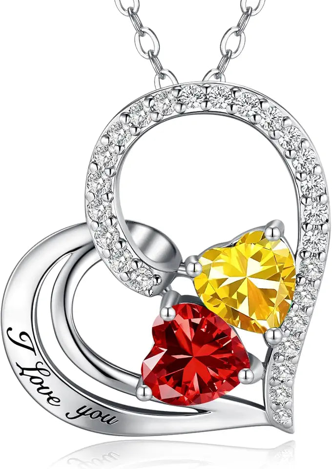 Birthstone Heart Necklace