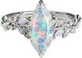 Sterling Silver Opal Wedding Band