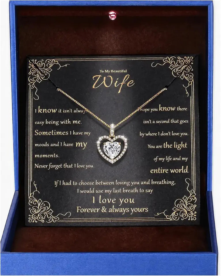 White Gold-Filled Sterling Silver Moissanite Heart Necklace