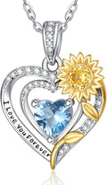 Gold-Tone Heart Sunflower Necklace