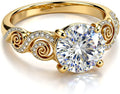 Gold-Tone Moissanite Engagement Ring