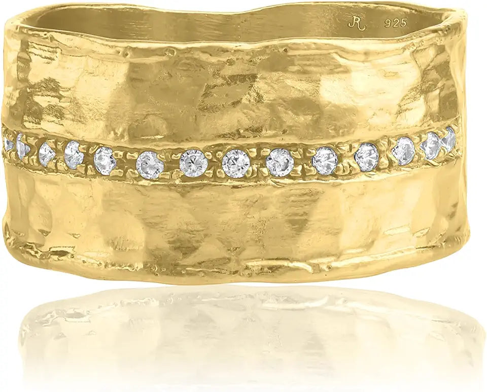 14K Gold-Plated Sterling Silver Cubic Zirconia Ring