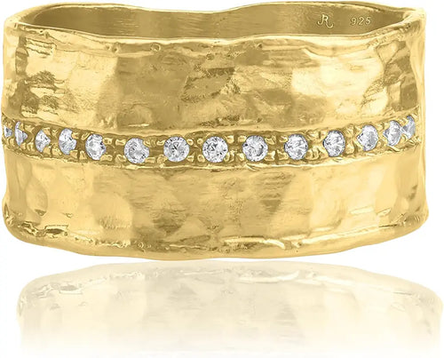 14K Gold-Plated Sterling Silver Cubic Zirconia Ring