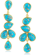 Gold-Tone Turquoise Drop Earrings