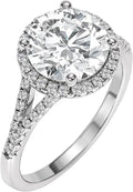 18K White Gold-Plated Moissanite Ring