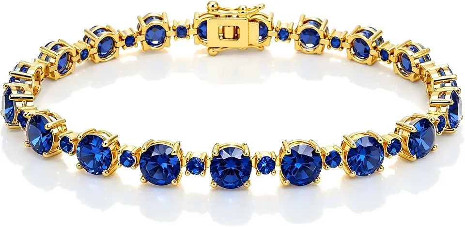 Gold-Tone Birthstone Tennis Bracelet