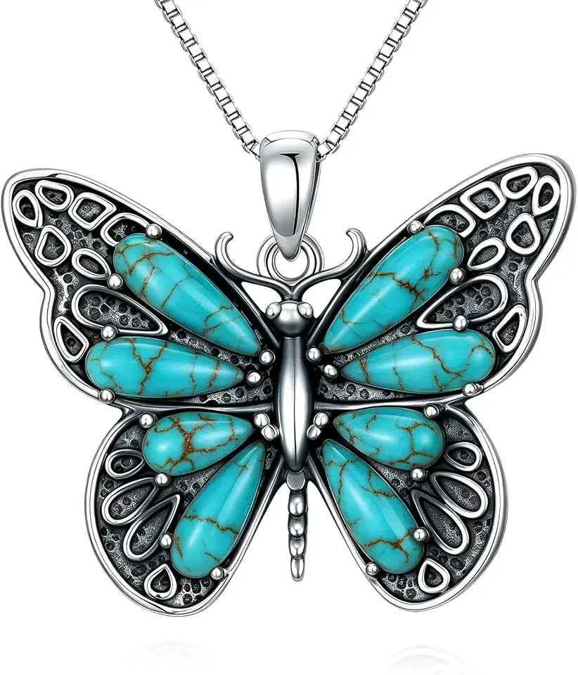 Sterling Silver Amethyst Butterfly Necklace