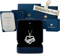 White Gold-Plated Sterling Silver Moissanite Heart Infinity Necklace