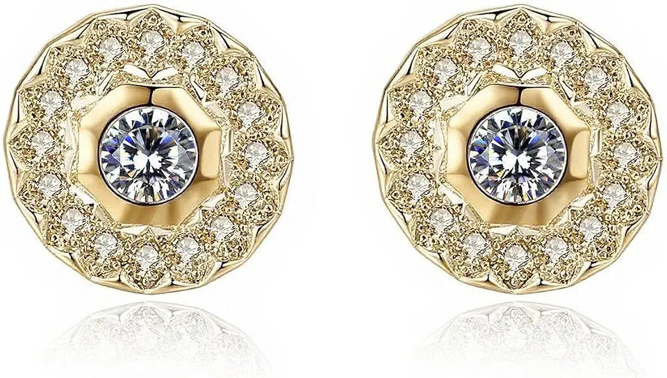 Gold-Tone Moissanite Drop Earrings