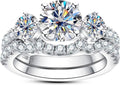 Sterling Silver Round Moissanite Wedding Band