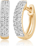 Sterling Silver Lab-Grown Diamond Hoop Huggie Earrings