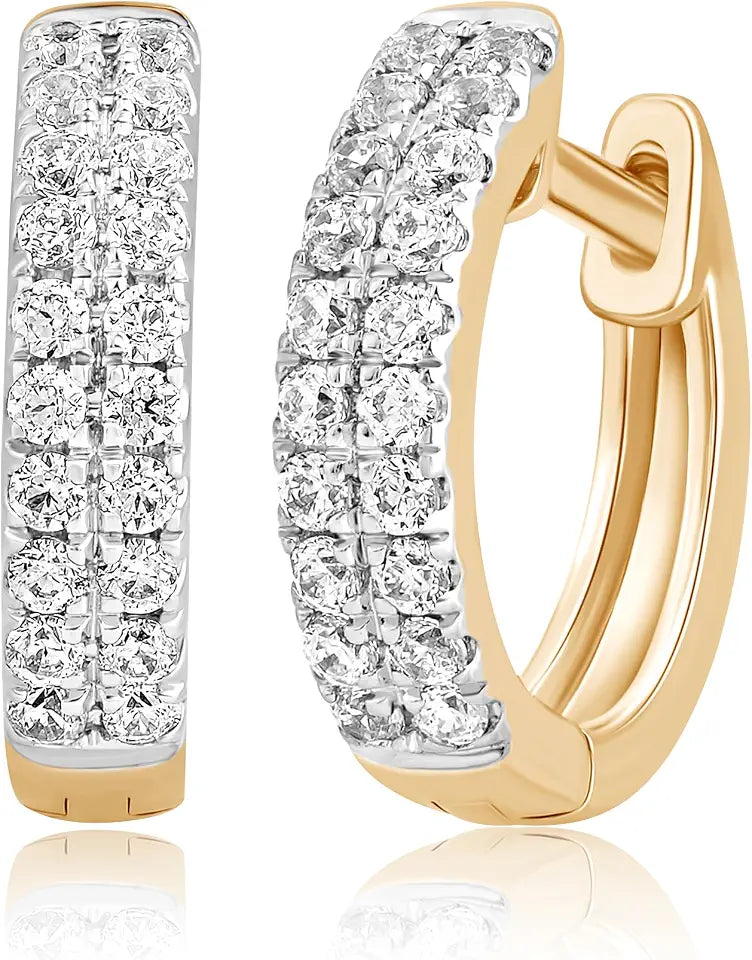Sterling Silver Lab-Grown Diamond Hoop Huggie Earrings
