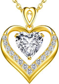 18K Gold-Plated Sterling Silver Moissanite Heart Necklace
