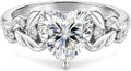 Sterling Silver Moissanite Heart Ring