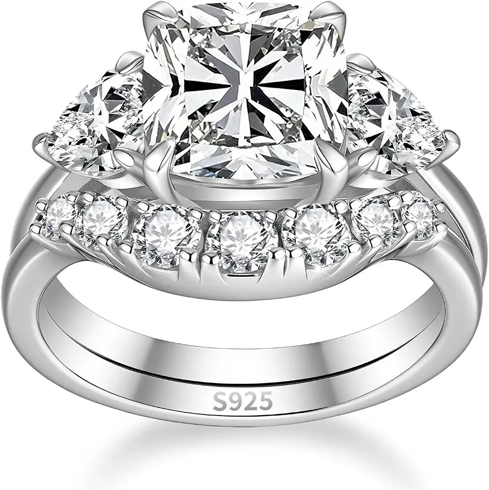 Sterling Silver Moissanite Engagement Ring