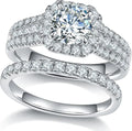 Square Moissanite Halo Ring