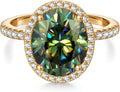 Oval Moissanite Halo Ring