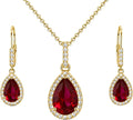 Sterling Silver Teardrop Birthstone Drop Jewelry Set
