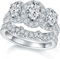 Sterling Silver Oval Moissanite Halo Ring